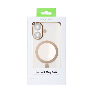 Capa Rixus Instinct Mag For Apple iPhone 16 Plus Desert Titanium