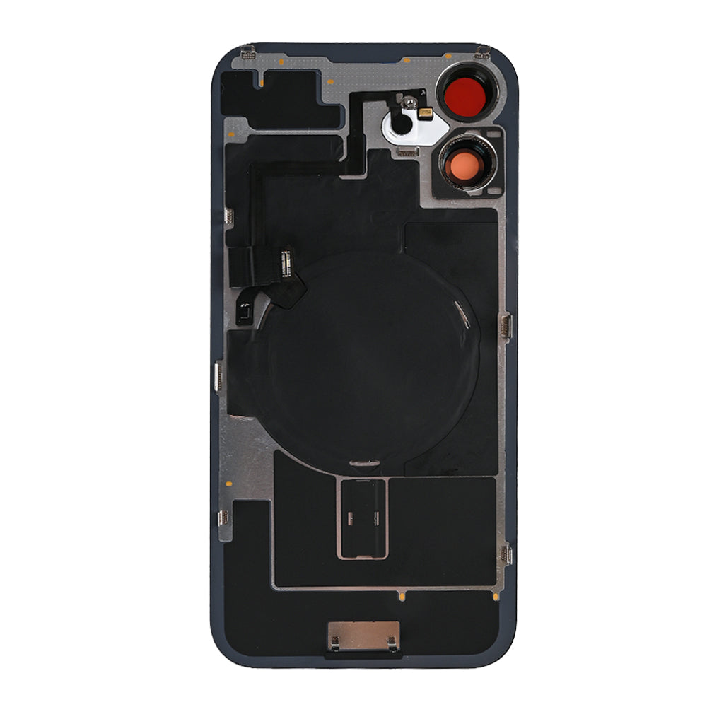 For Apple 16 Vidro traseiro com NFC, moldura da câmara ampliada Branco Compatível