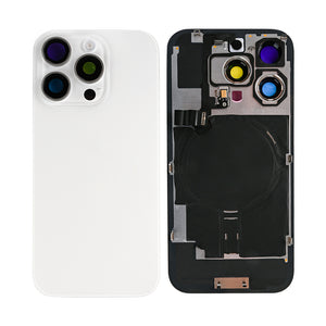 For Apple 16 Pro Back Glass com NFC, moldura da câmara ampliada, titânio branco compatível