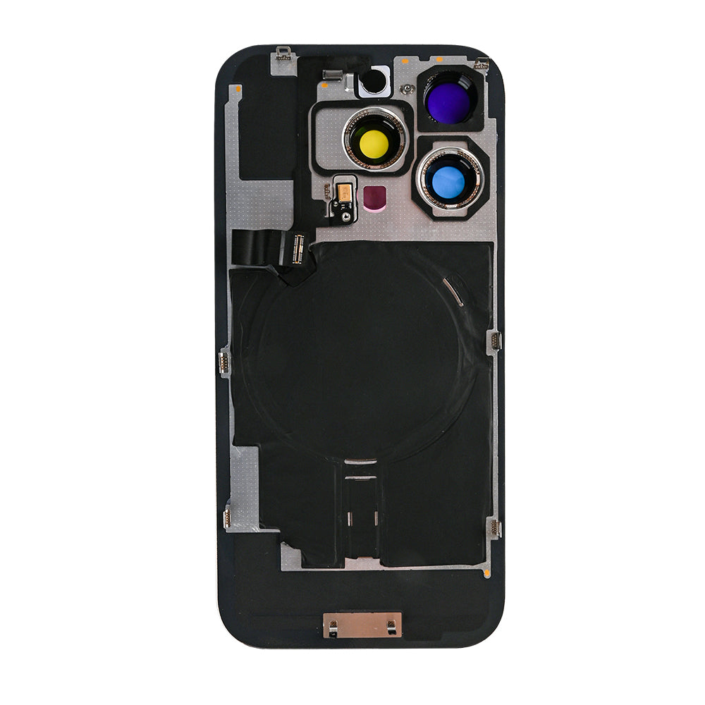 For Apple 16 Pro Back Glass com NFC, moldura da câmara ampliada Desert Titanium Compatível