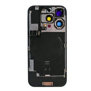 For Apple 16 Pro Max Vidro traseiro com NFC, moldura da câmara ampliada Titânio branco Compatível