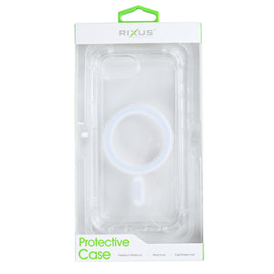 Rixus Anti-Burst Case With MagSafe Compatible For Apple iPhone 16e, 17e Transparent