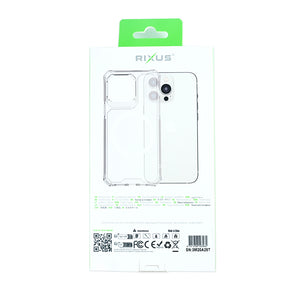 Rixus Armor-X Anti Shock Case With MagSafe Compatible For Apple iPhone 16e, 17e Transparent