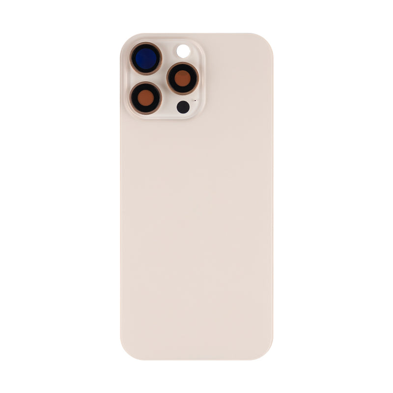 For Apple 16 Pro Max Vidro traseiro sem NFC, moldura da câmara ampliada Desert Titanium Compatível