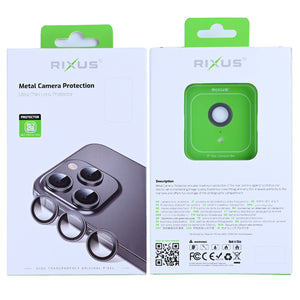 Rixus Metal Shield Vidro temperado For Apple câmara For Apple iPhone 16e Preto