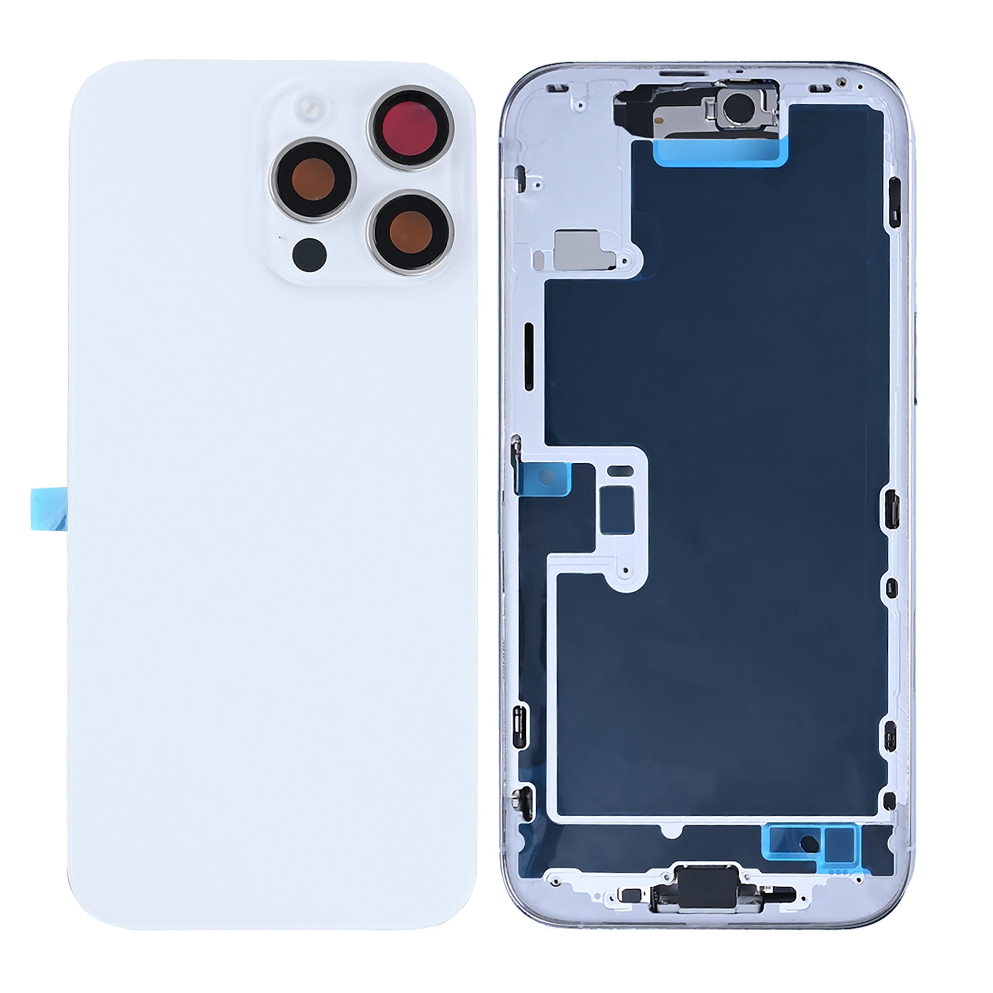 For Apple 16 Pro Max Carcaça com peças pequenas Titânio branco OEM
