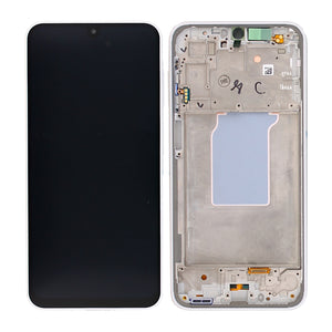 Samsung Galaxy A26 A266B Ecrã e digitalizador com moldura branca Pacote de serviço