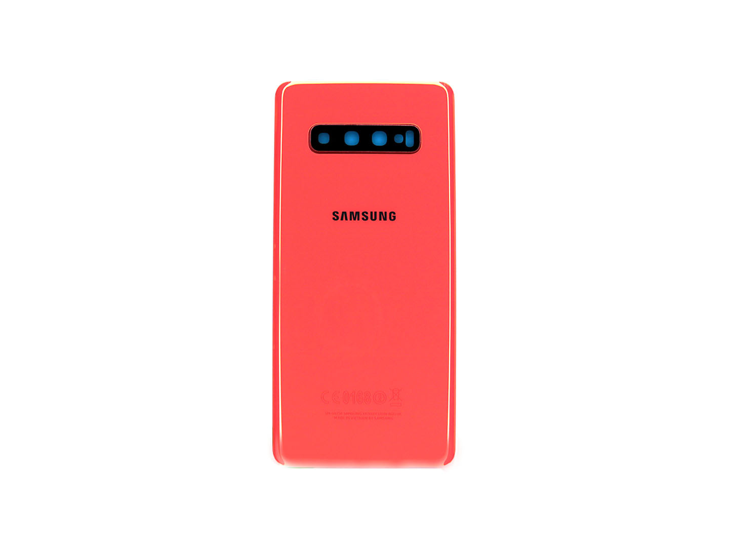 Capa traseira Samsung Galaxy S10 Plus G975F com lente rosa flamingo OEM