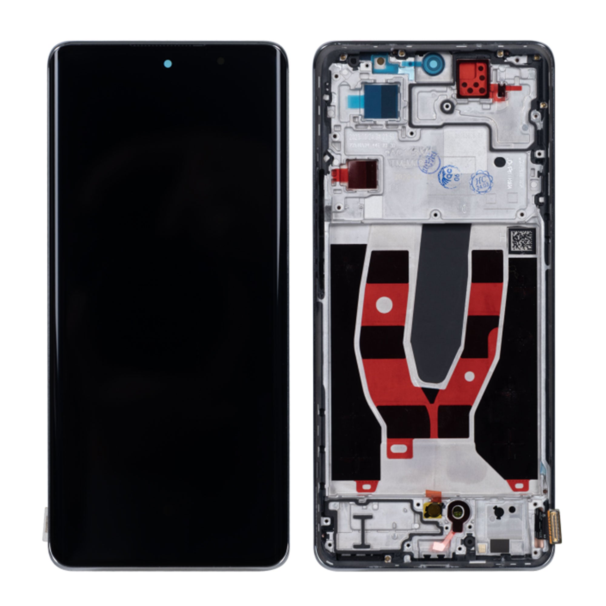 Ecrã e digitalizador Oppo Reno 10 com moldura cinza prateado OEM