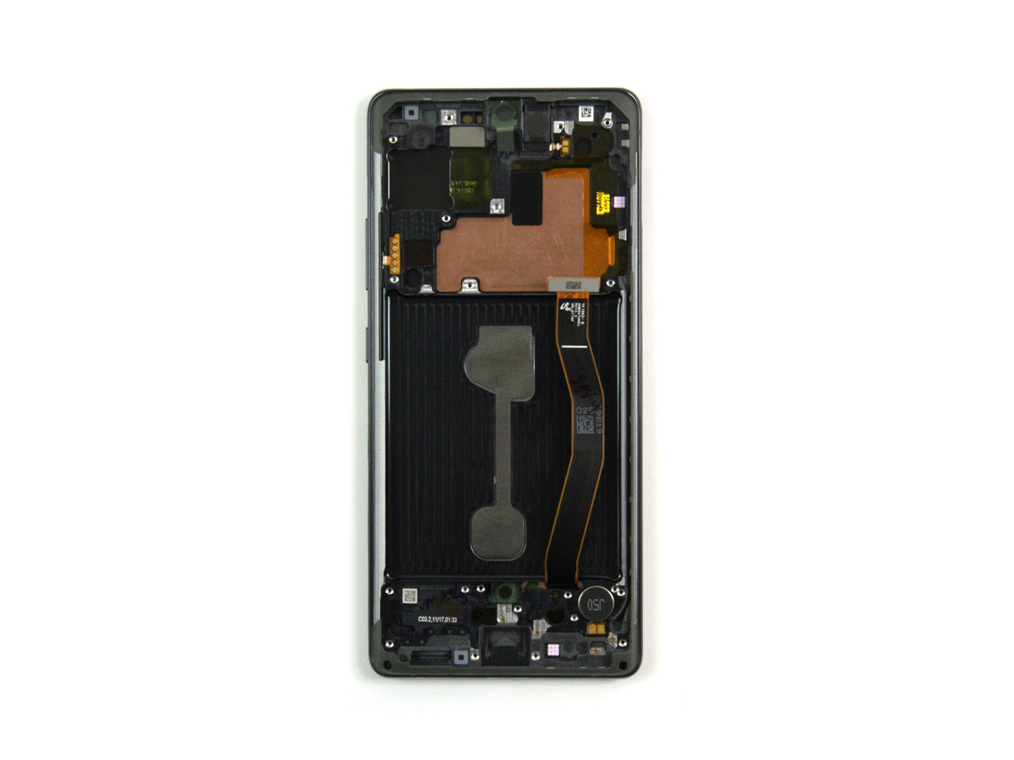 Samsung Galaxy S10 Lite G770F Ecrã e digitalizador com moldura Prism Black Service Pack
