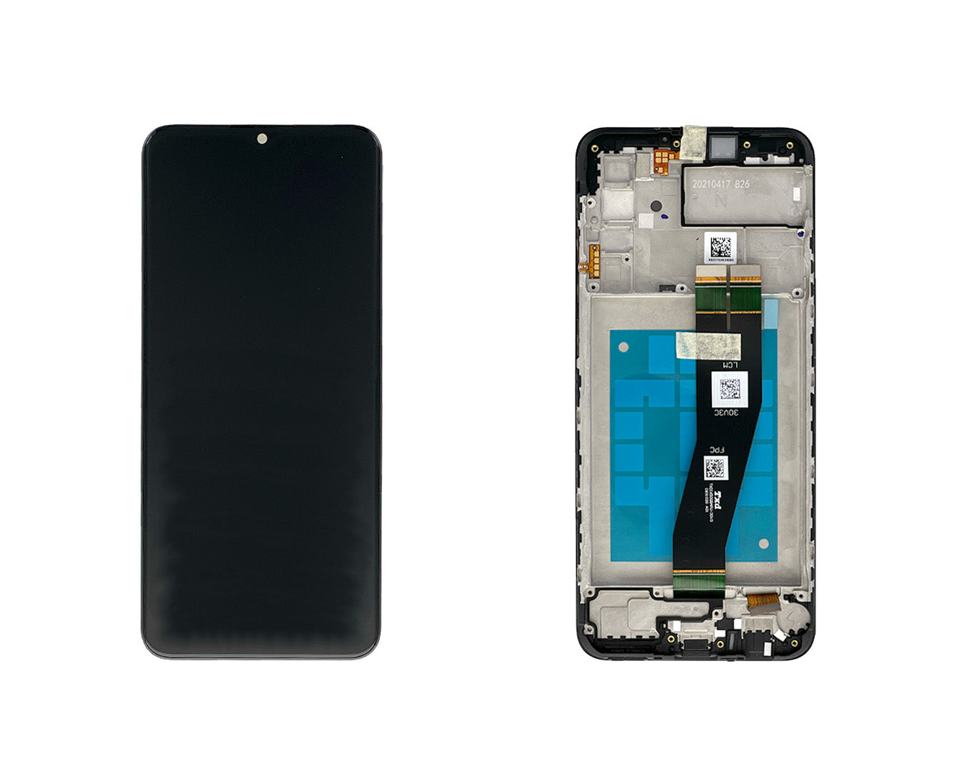 Samsung Galaxy A02s A025G (EU) Display And Digitizer With Frame Black Service Pack