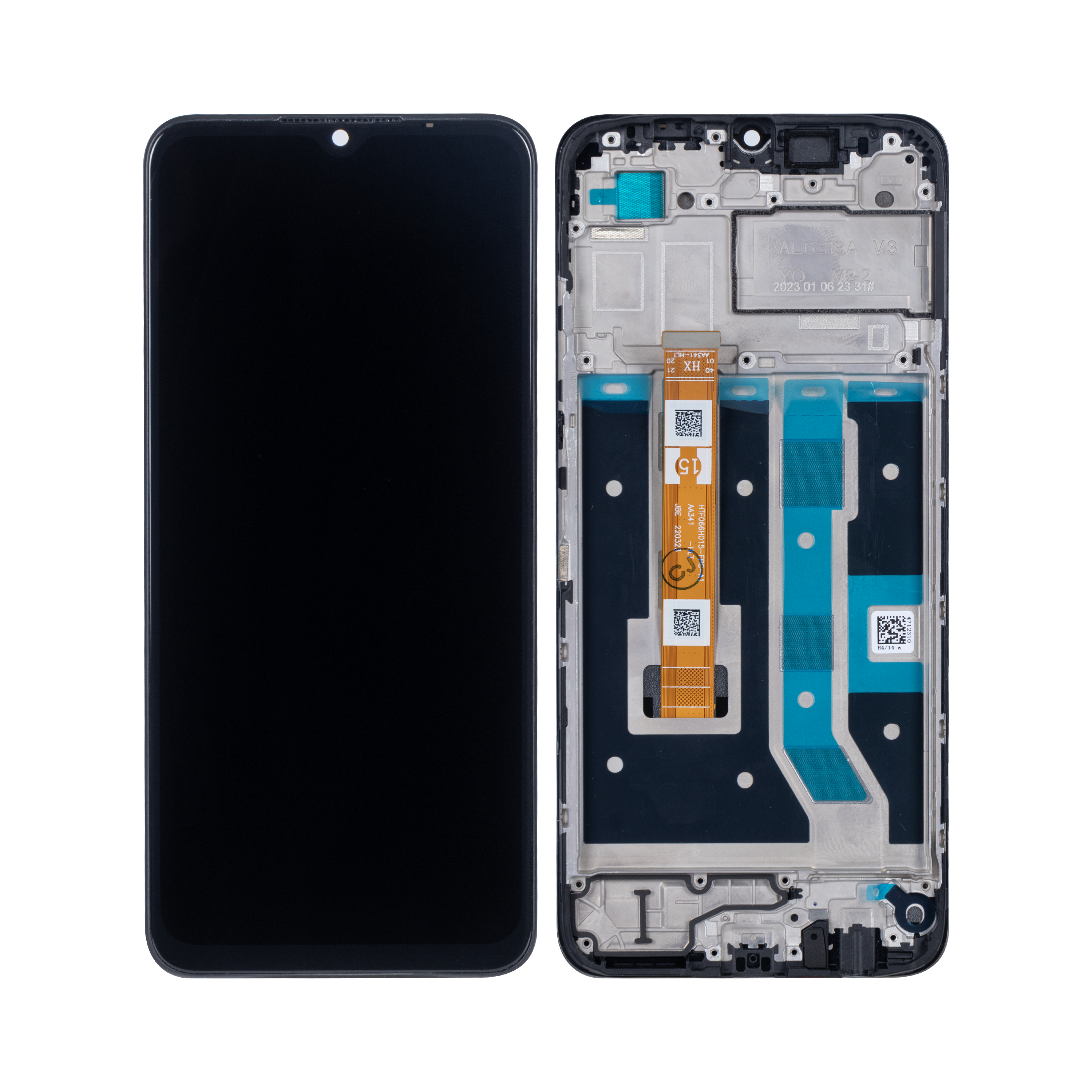 Ecrã e digitalizador Oppo A17 com moldura preta OEM
