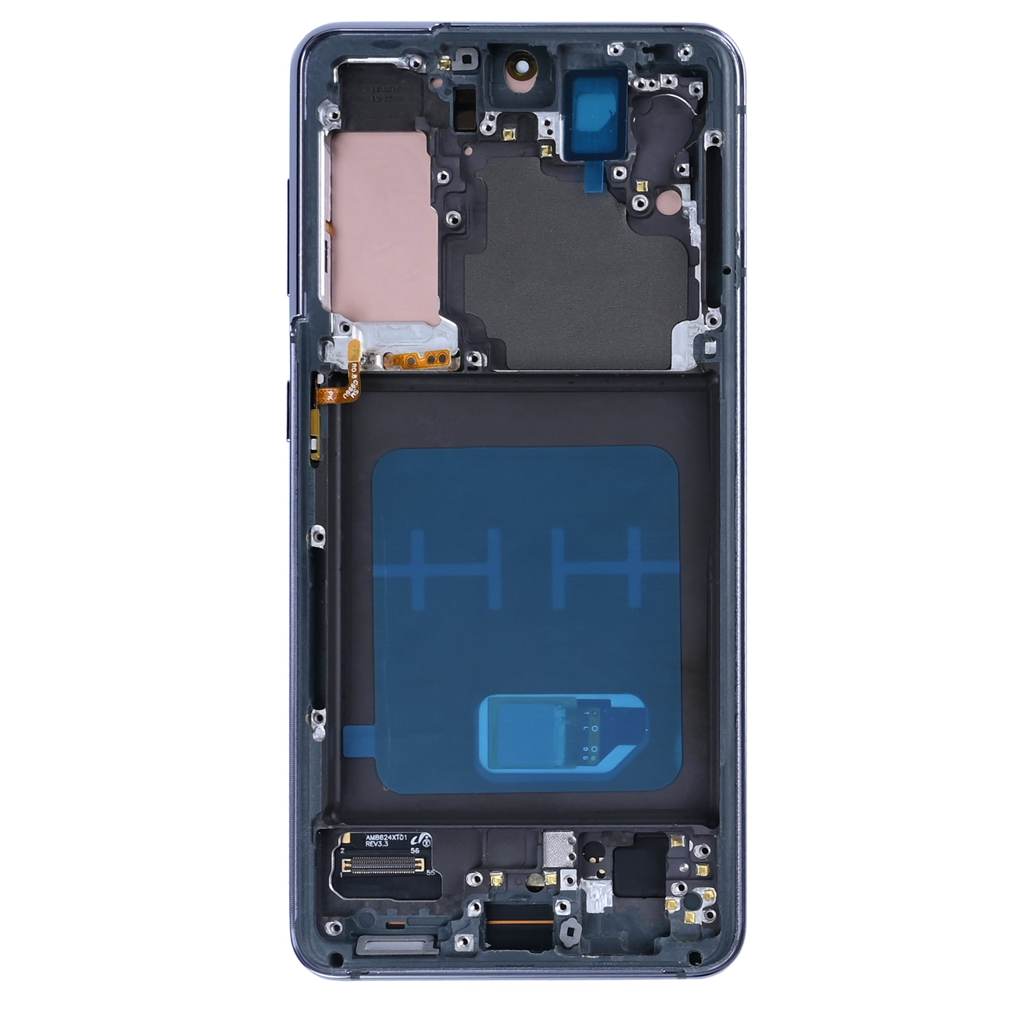 Samsung Galaxy S21 G991B Ecrã e digitalizador com moldura Soft-OLED cinzento-fantasma