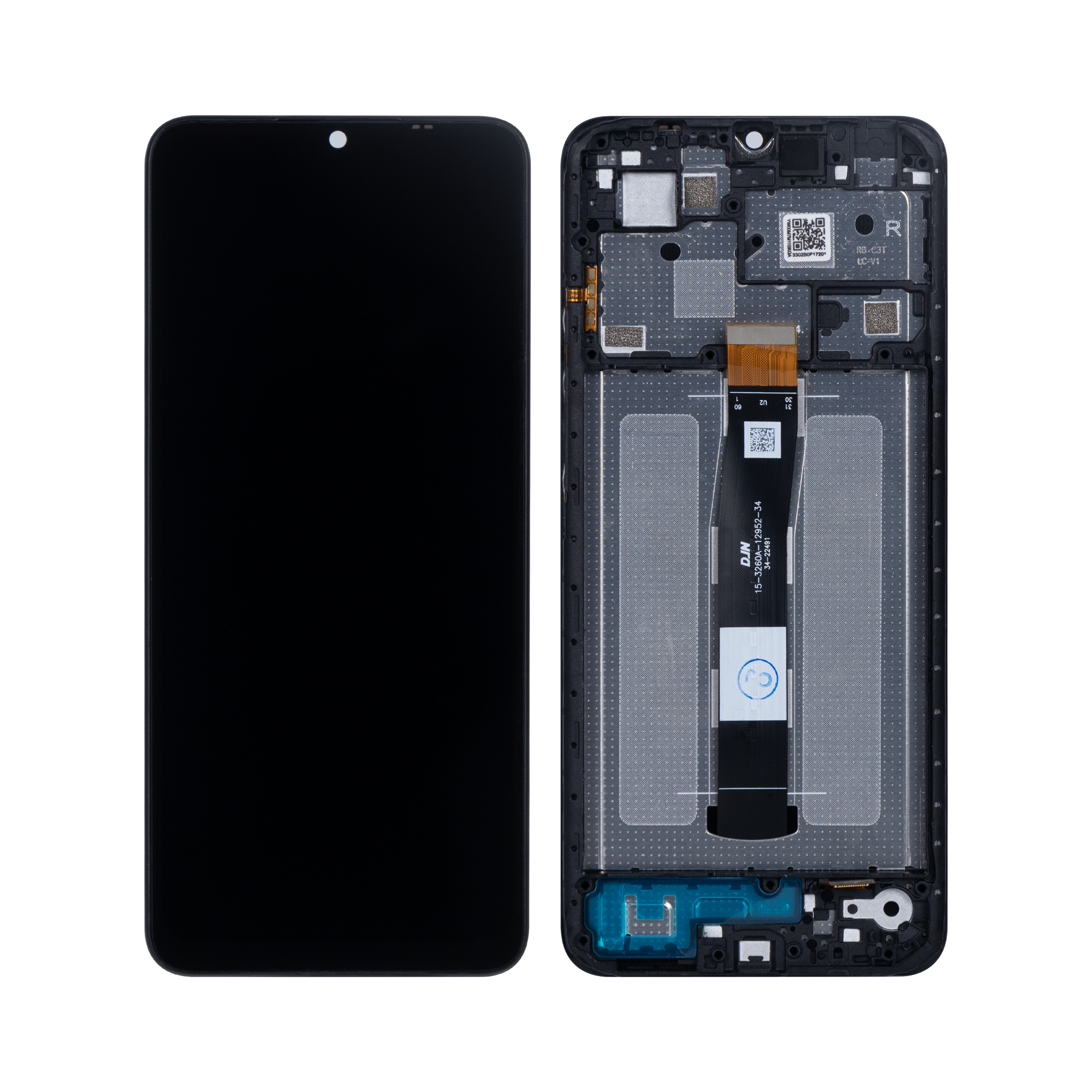 Ecrã e digitalizador Xiaomi Redmi 12C com moldura preta OEM