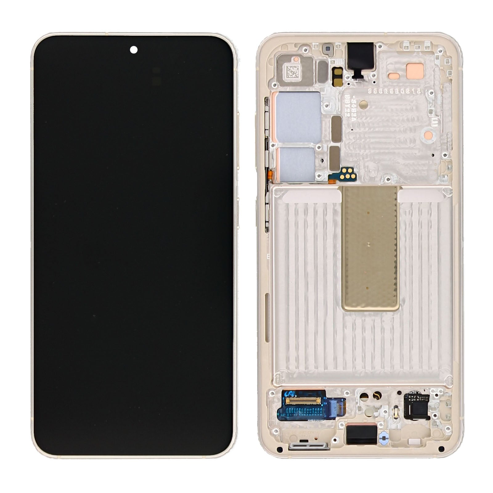 Samsung Galaxy S23 S911B Ecrã e digitalizador com moldura Pacote de serviço de creme