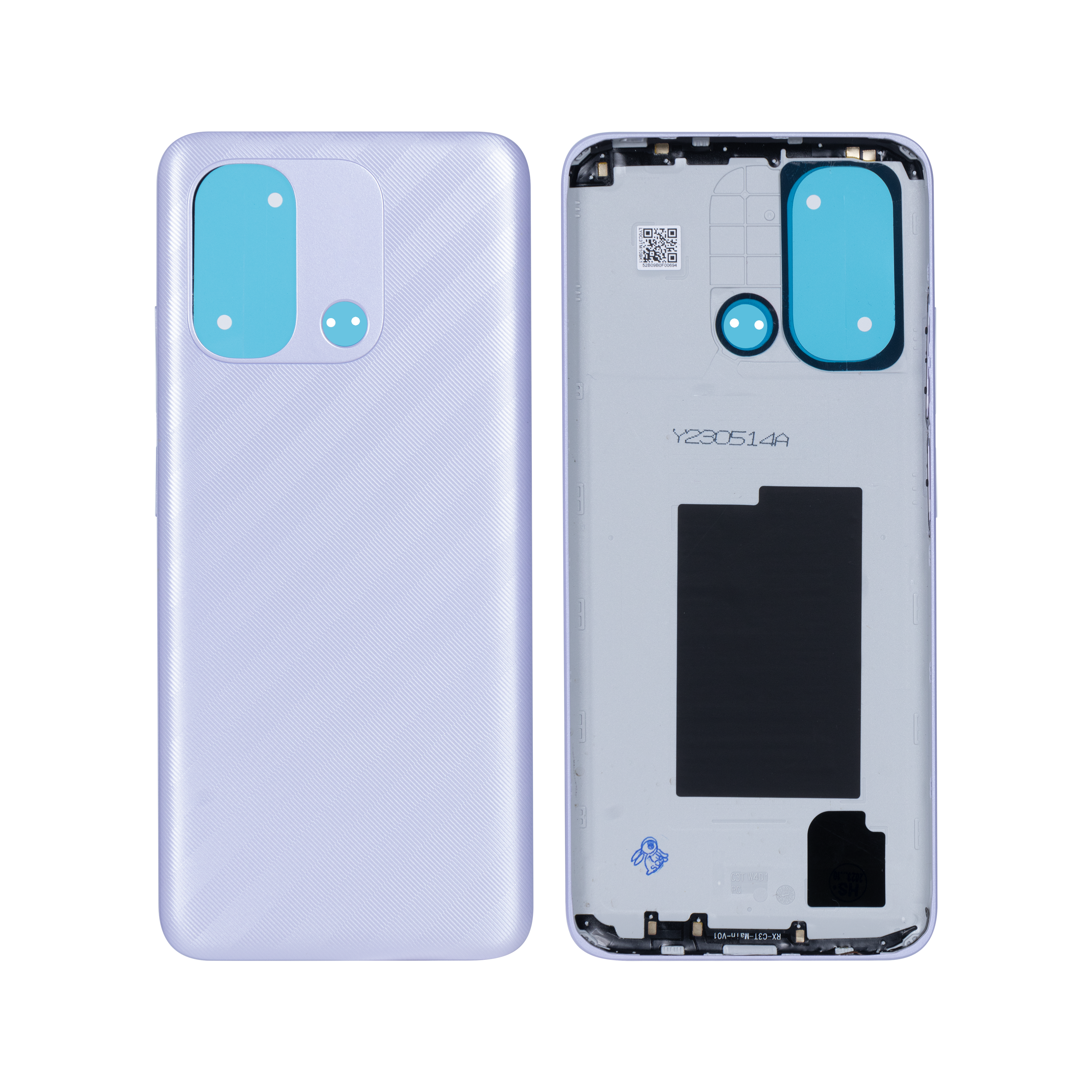 Capa traseira para Xiaomi Redmi 12C sem lente, cor lavanda roxa, OEM