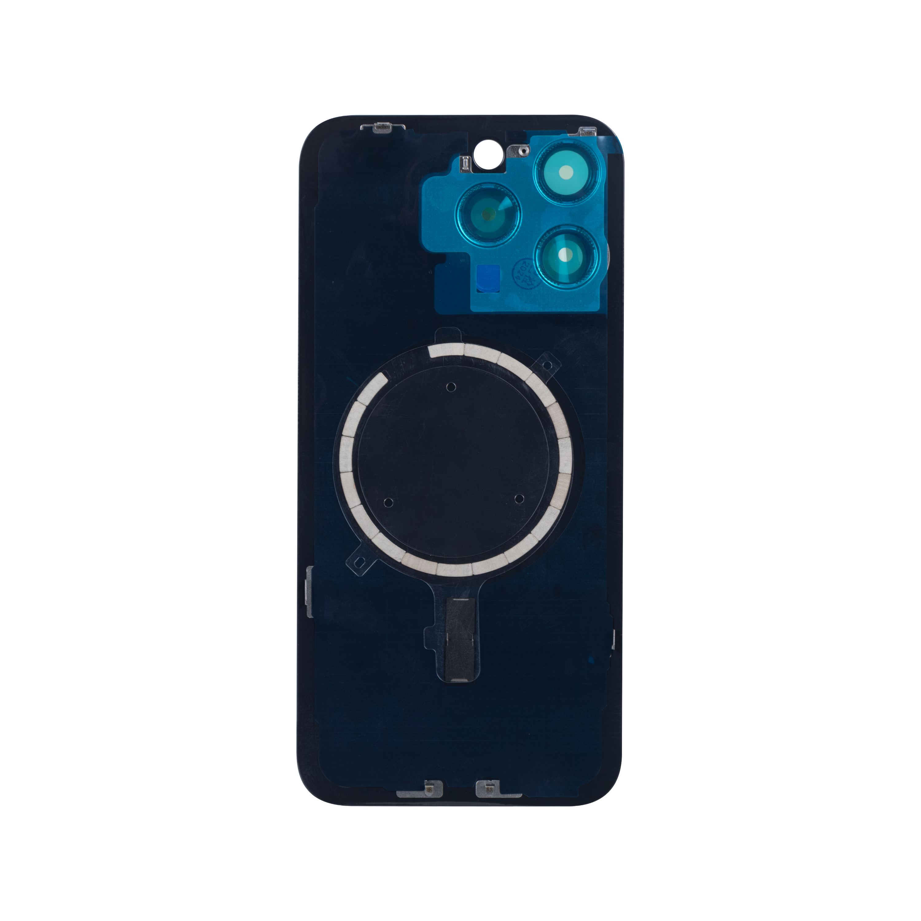For Apple 15 Pro Back Glass sem NFC, moldura da câmara ampliada em titânio azul compatível