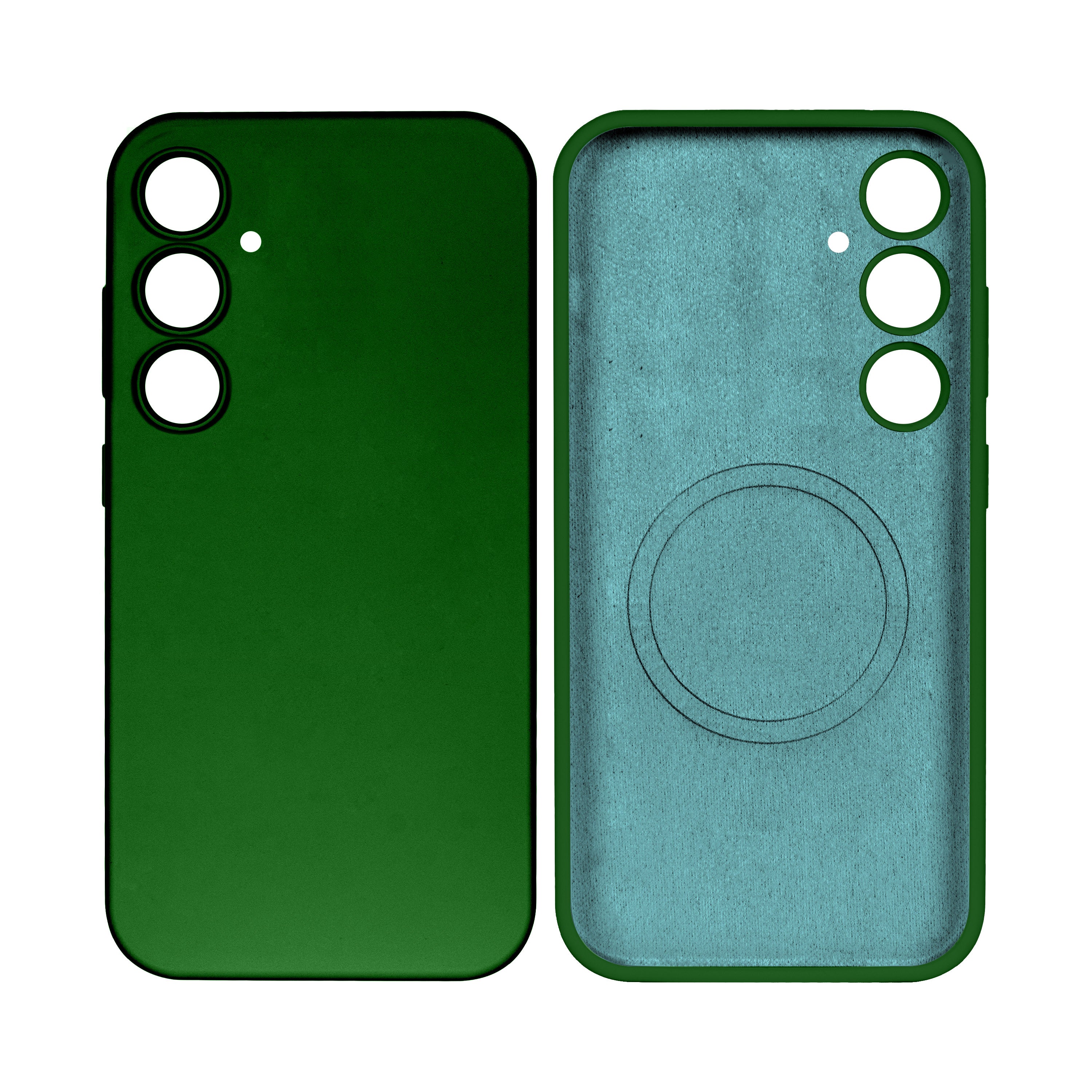 Rixus Soft TPU Phone Case With MagSafe Compatible For Samsung Galaxy S24 Plus Dark Green