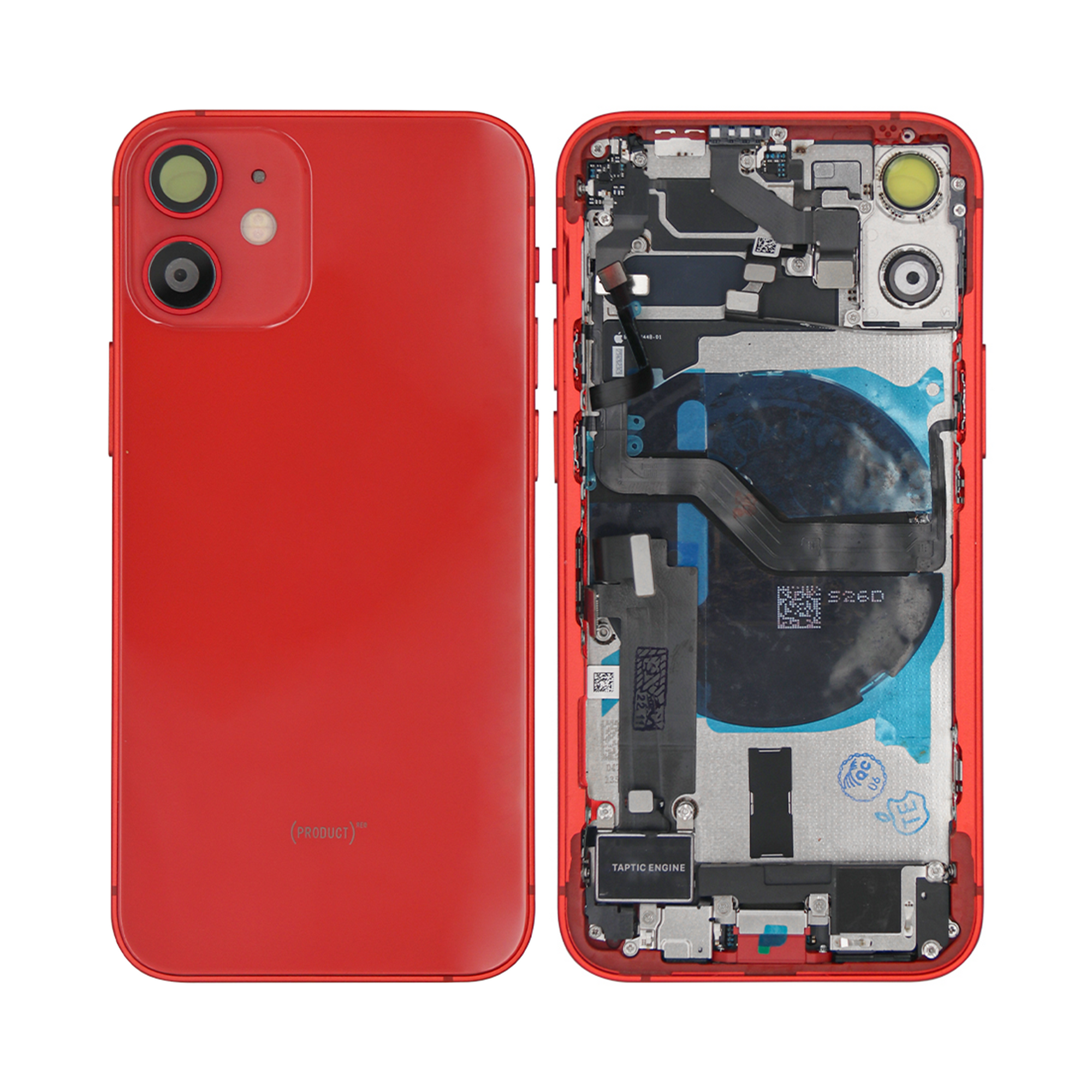 For Apple 12 Mini Carcaça com peças pequenas Vermelho OEM