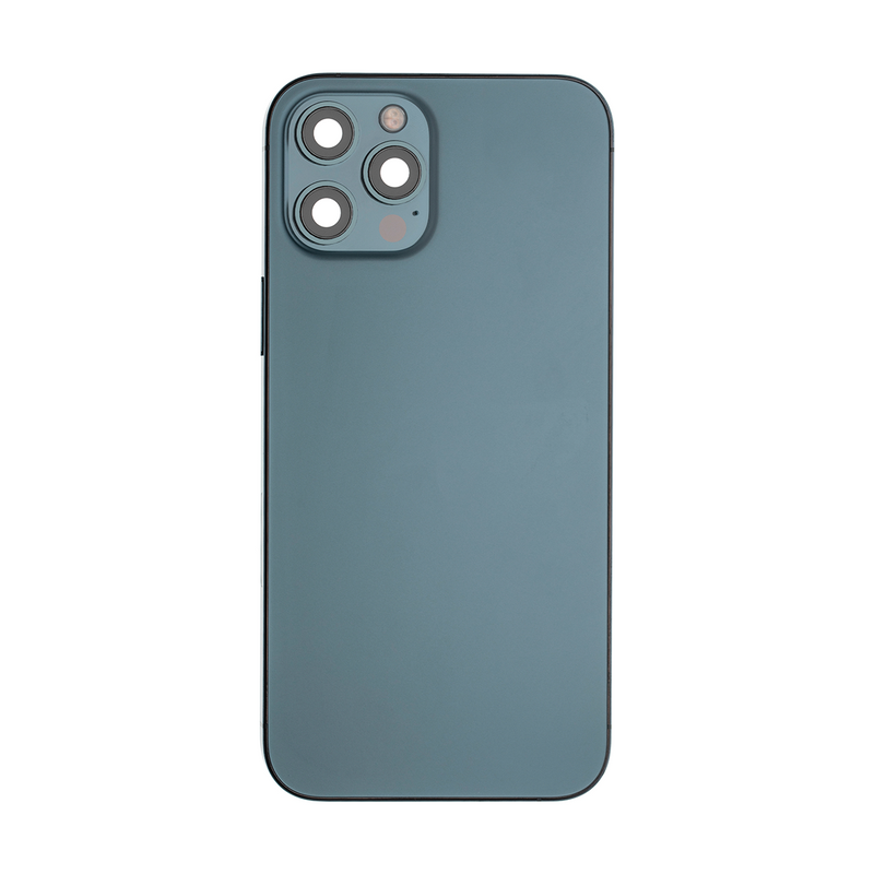 For Apple 12 Pro Max Carcaça com peças pequenas Azul Pacífico OEM