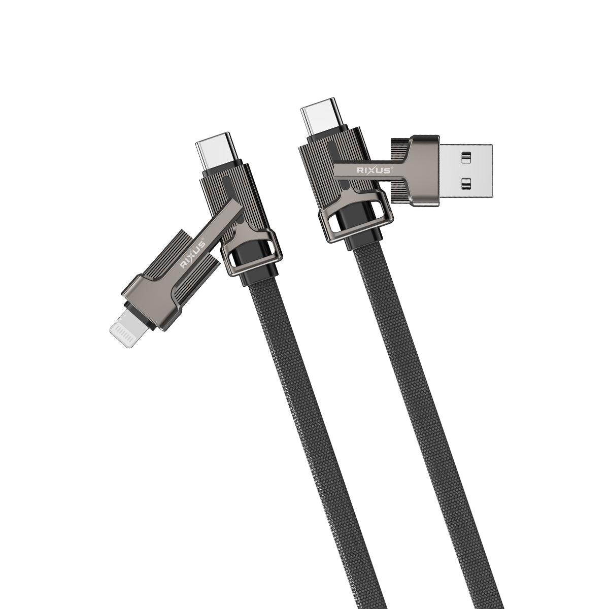 Rixus RXUC41 Cabo multi trançado plano 1m Preto