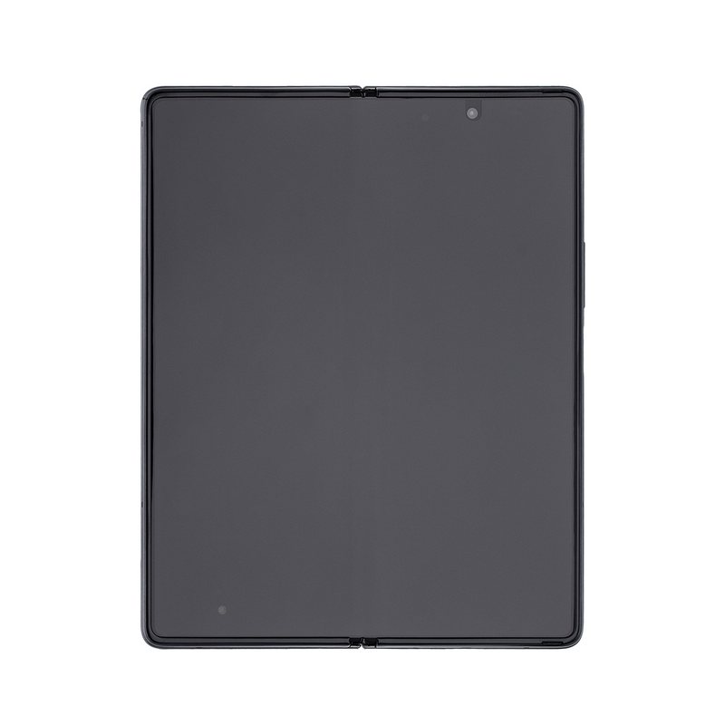 Samsung Galaxy Z Fold2 5G F916B Ecrã principal e digitalizador com moldura Mystic Black com dobradiça vermelha Pacote de manutenção