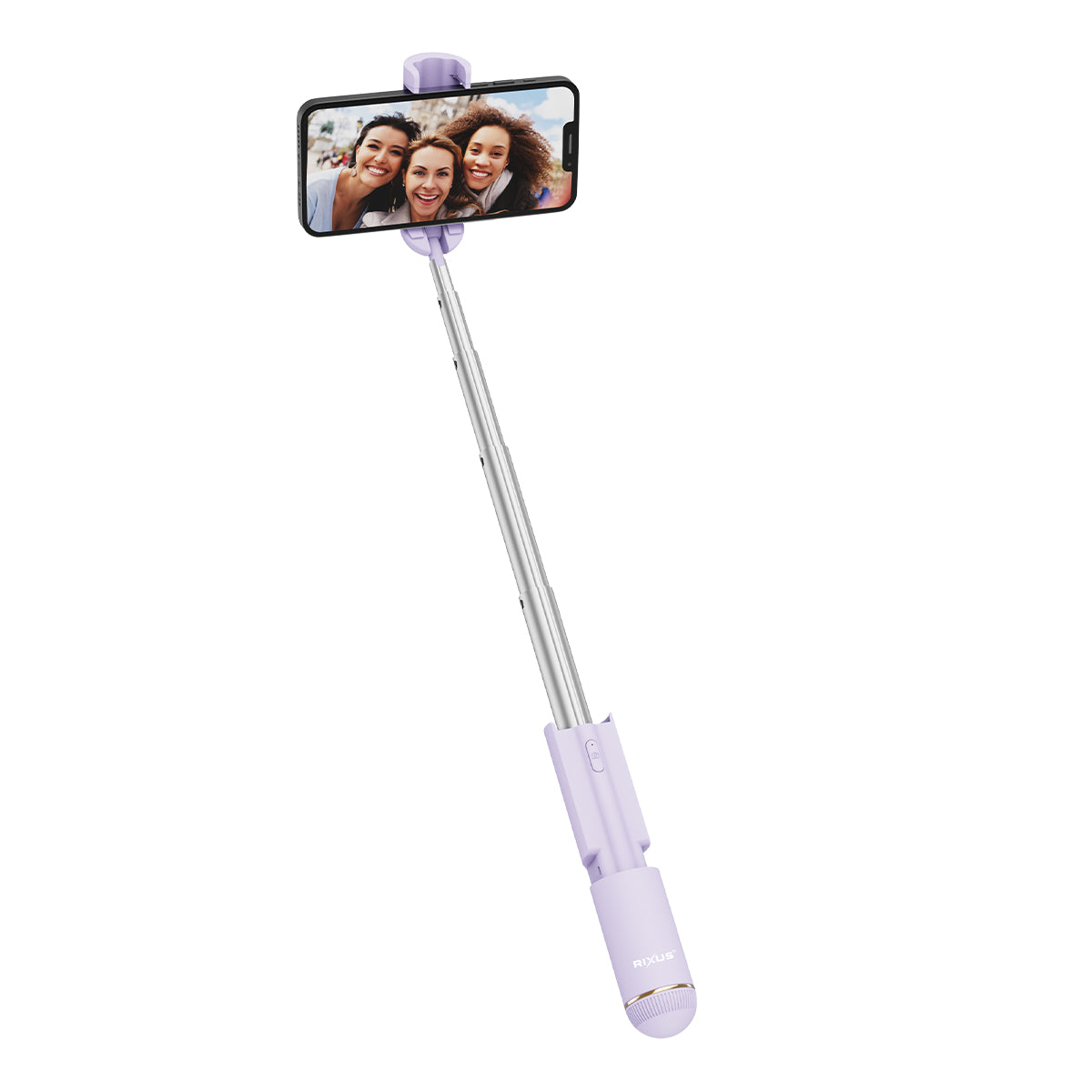 Rixus RXSF30P Mini bastão de selfie integrado Bluetooth Roxo