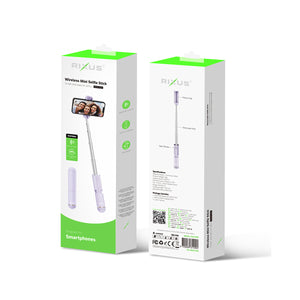 Rixus RXSF30P Mini bastão de selfie integrado Bluetooth Roxo