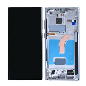 Samsung Galaxy S22 Ultra S908B Ecrã e digitalizador com moldura Phantom White Soft-OLED