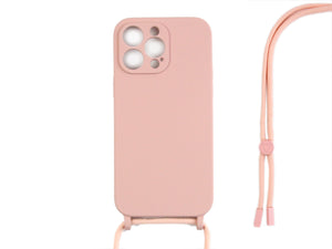 Capa TPU com fio For Apple colar da Rixus For Apple iPhone 12 Pro cor-de-rosa