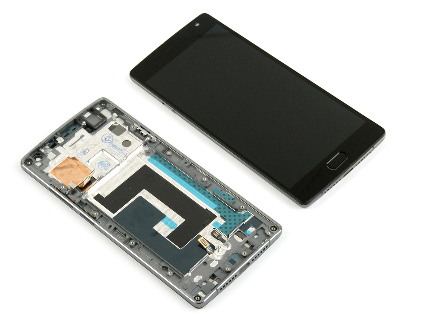 Ecrã e digitalizador OnePlus Two com moldura preta OEM
