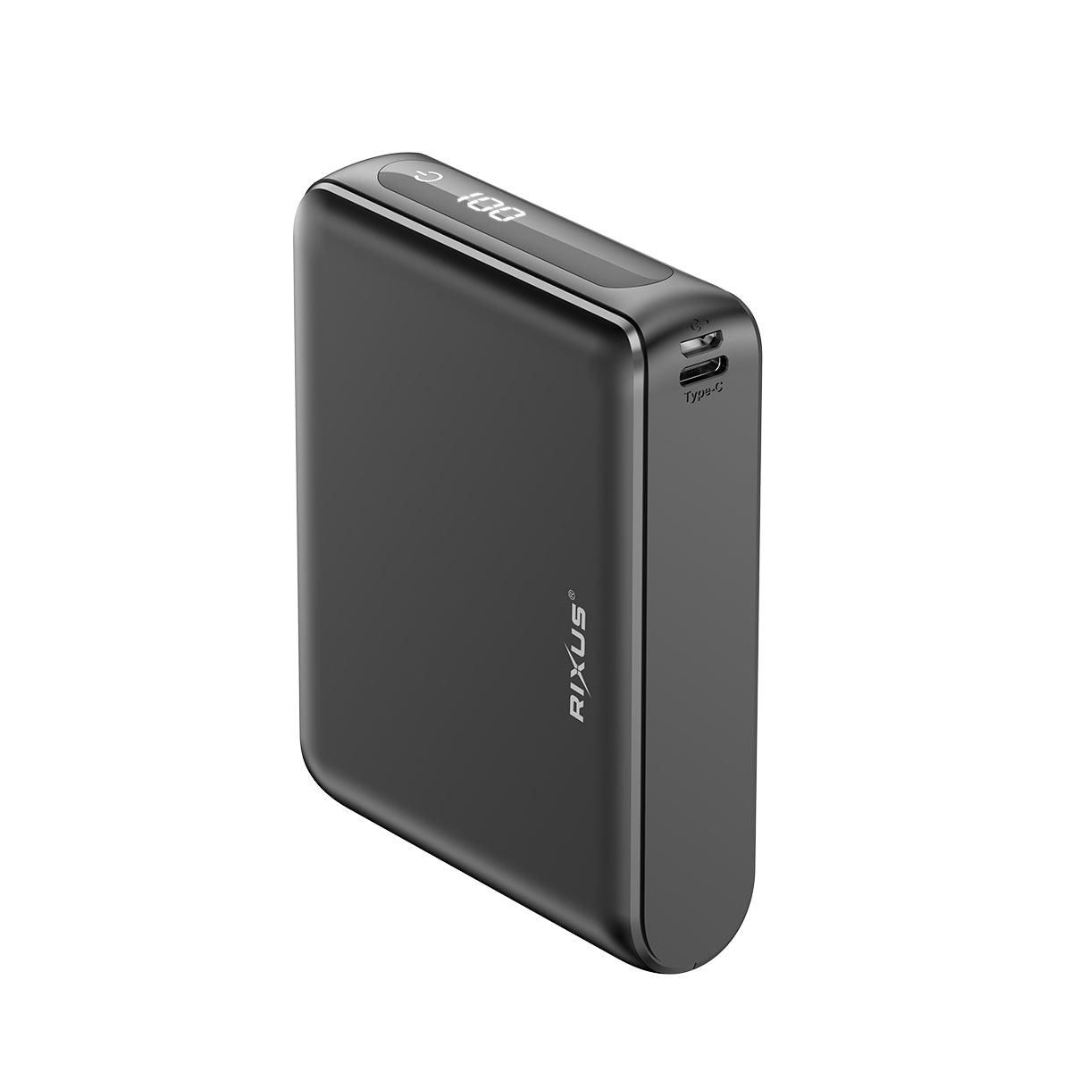 Rixus RXPB25 Powerbank compacto com ecrã digital 20000mAh Preto