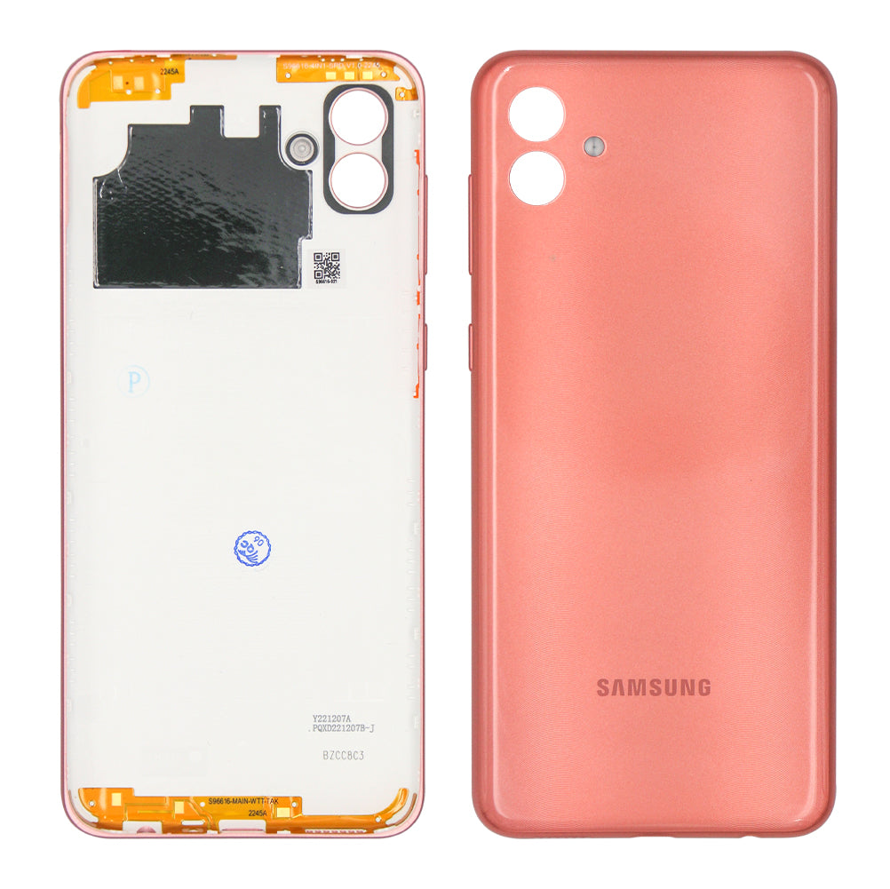 Capa traseira Samsung Galaxy A04 Core com lente rosa dourada OEM