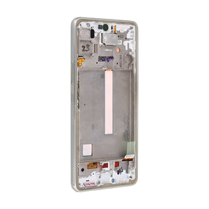 Samsung Galaxy A53 5G A536B Ecrã e digitalizador com moldura Pacote de assistência branco