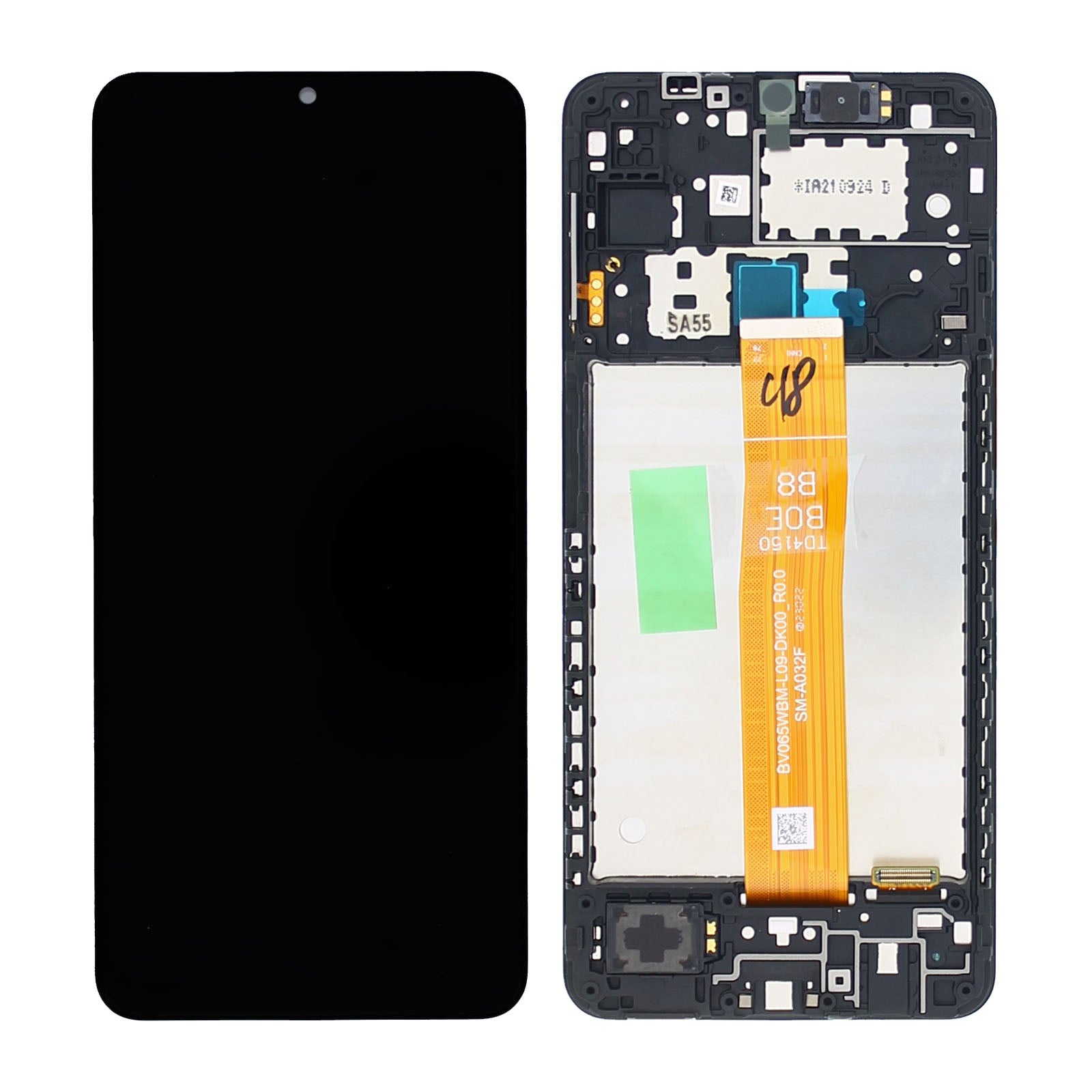 Samsung Galaxy A12s A127F Ecrã e digitalizador com moldura preta Pacote de serviço