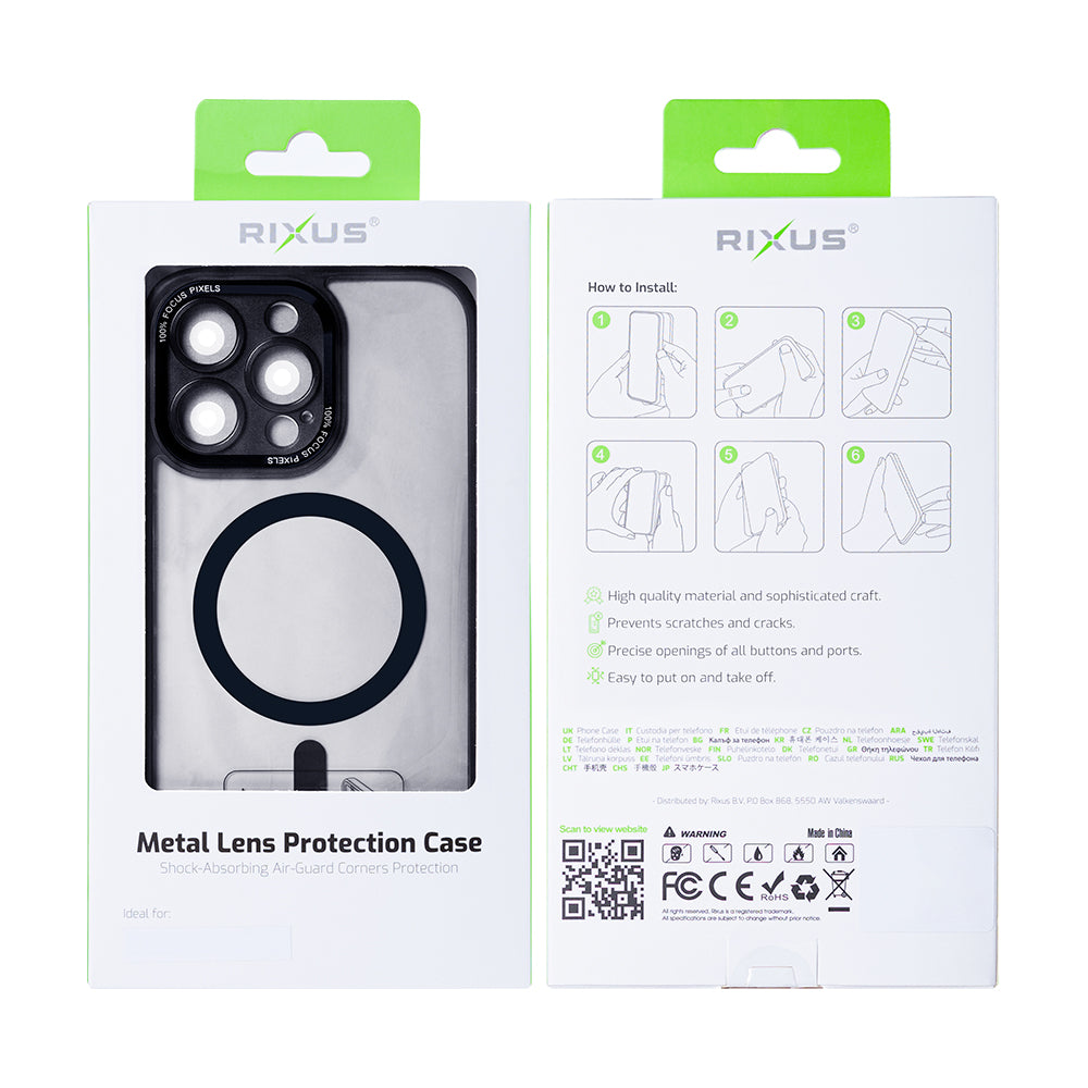 Rixus Classic 04 Case With MagSafe Compatible For Apple iPhone 12 Pro Black