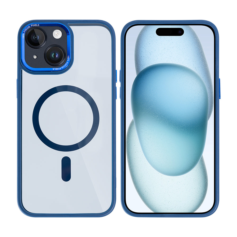 Rixus Classic 04 Case With MagSafe Compatible For Apple iPhone 15 Dark Blue