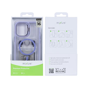 Rixus Classic 03 Case With MagSafe Compatible For Apple iPhone 16 Light Purple
