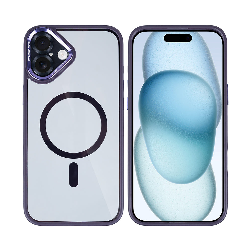 Rixus Classic 04 Case With MagSafe Compatible For Apple iPhone 16 Purple
