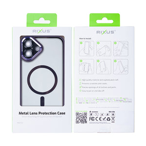 Rixus Classic 04 Case With MagSafe Compatible For Apple iPhone 16 Purple