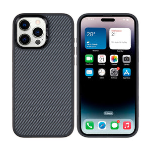 Rixus Mag Carbon With MagSafe Compatible For Apple iPhone 15 Pro Max Titanium Black