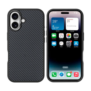 Rixus Mag Carbon With MagSafe Compatible For Apple iPhone 16 Titanium Black