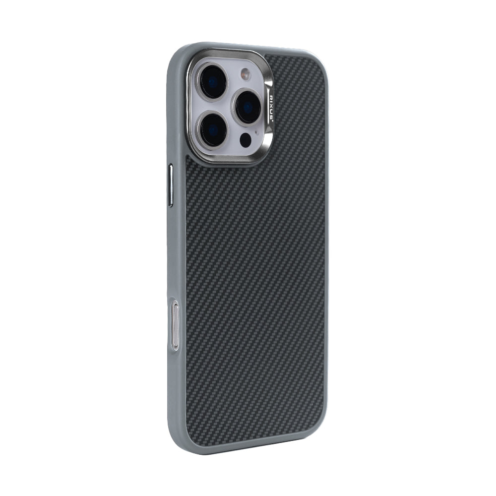 Rixus Mag Carbon With MagSafe Compatible For Apple iPhone 16 Pro Max Titanium Grey