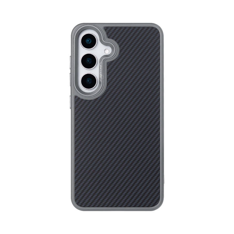 Rixus Mag Carbon With MagSafe Compatible For Samsung Galaxy S25 Titanium Grey