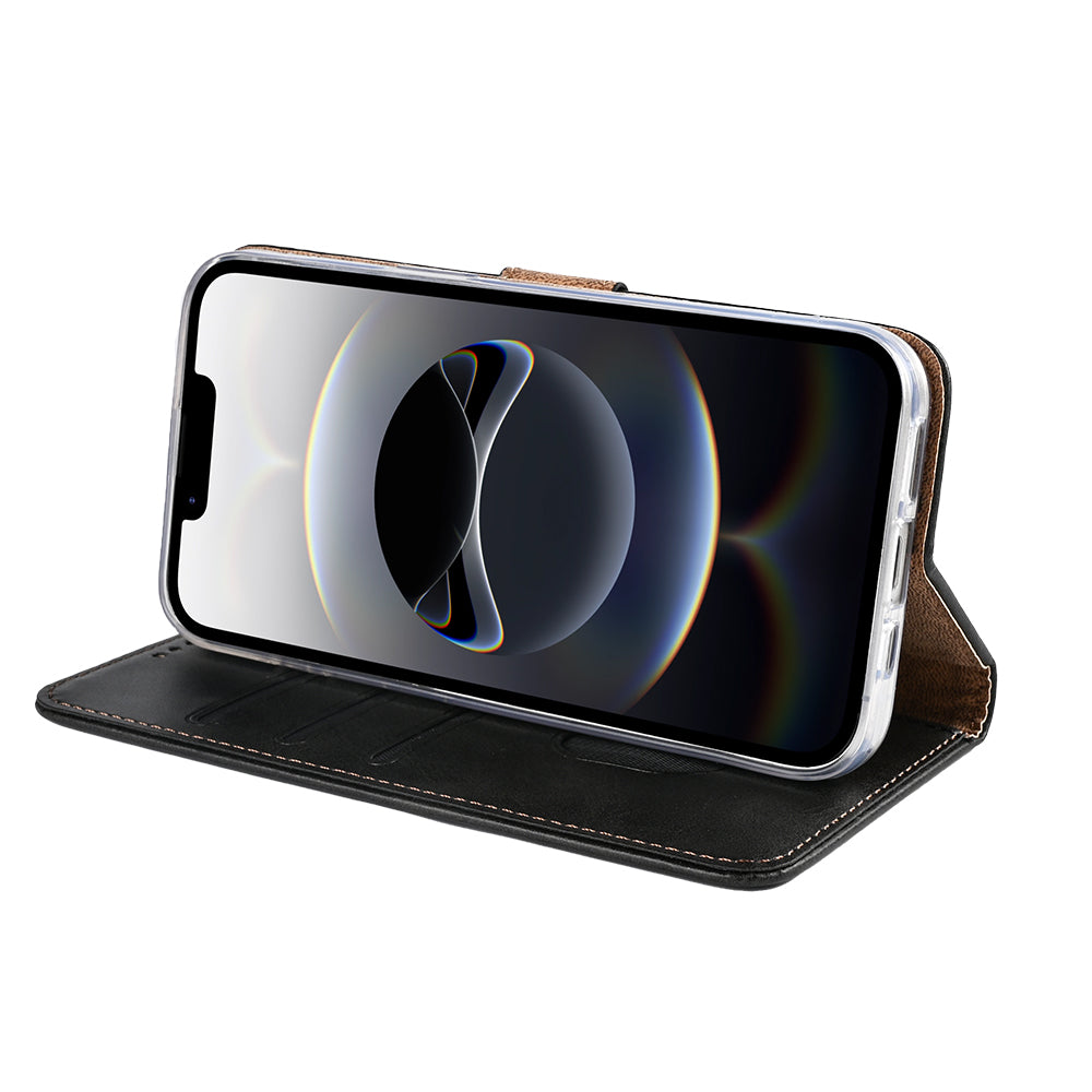 Rixus Bookcase For Apple iPhone 16e, 17e Black