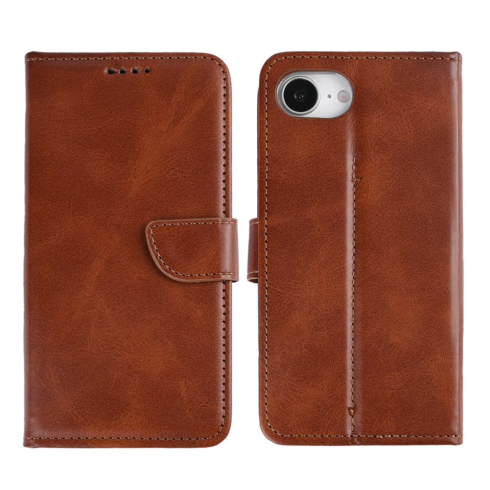 Rixus Bookcase For Apple iPhone 16e, 17e Brown