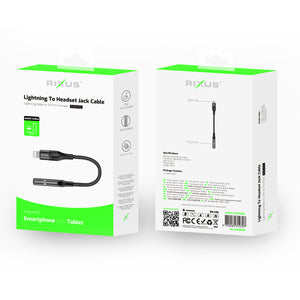 Rixus RXMU36C USB-C to 3.5mm Audio Adapter Female 10cm