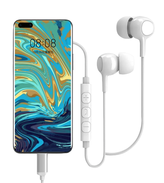 Rixus RXHD56CW USB-C Wired Earbud With Microphone White