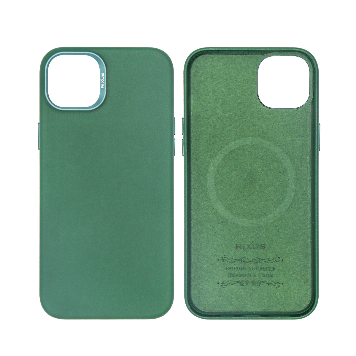 Rixus Classic 02 Case With MagSafe For Apple iPhone 15 Green