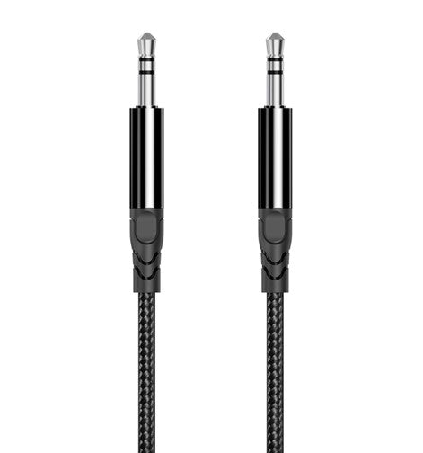 Rixus RXMU35 3.5mm AUX To 3.5mm AUX Braided Audio Cable 1.2m Black